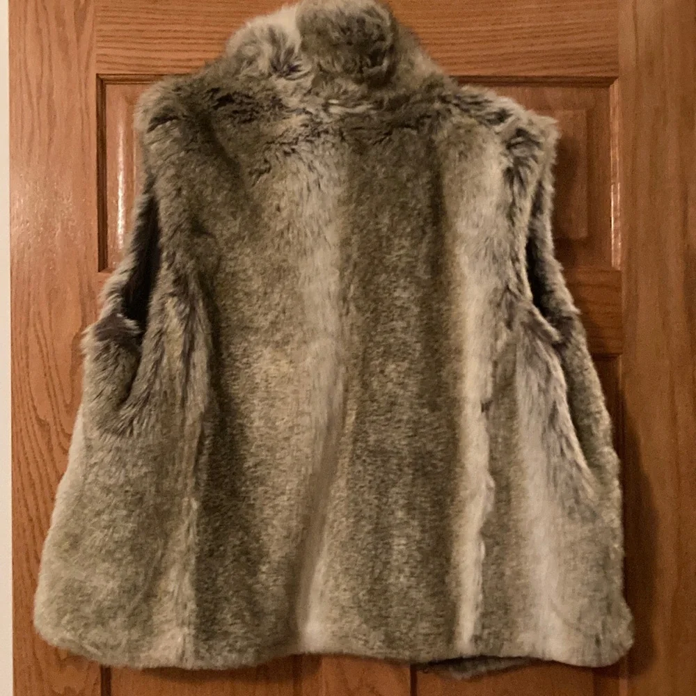Weatherproof Kids Faux Fur Vest - Gray and Brown
